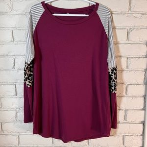 Long Sleeve Maroon T-Shirt